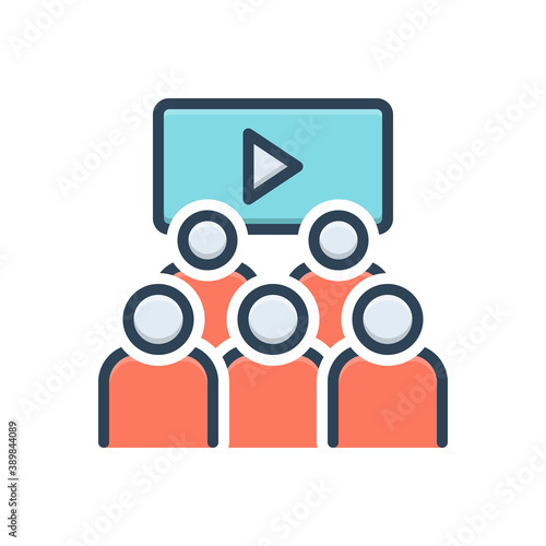Color illustration icon for audience