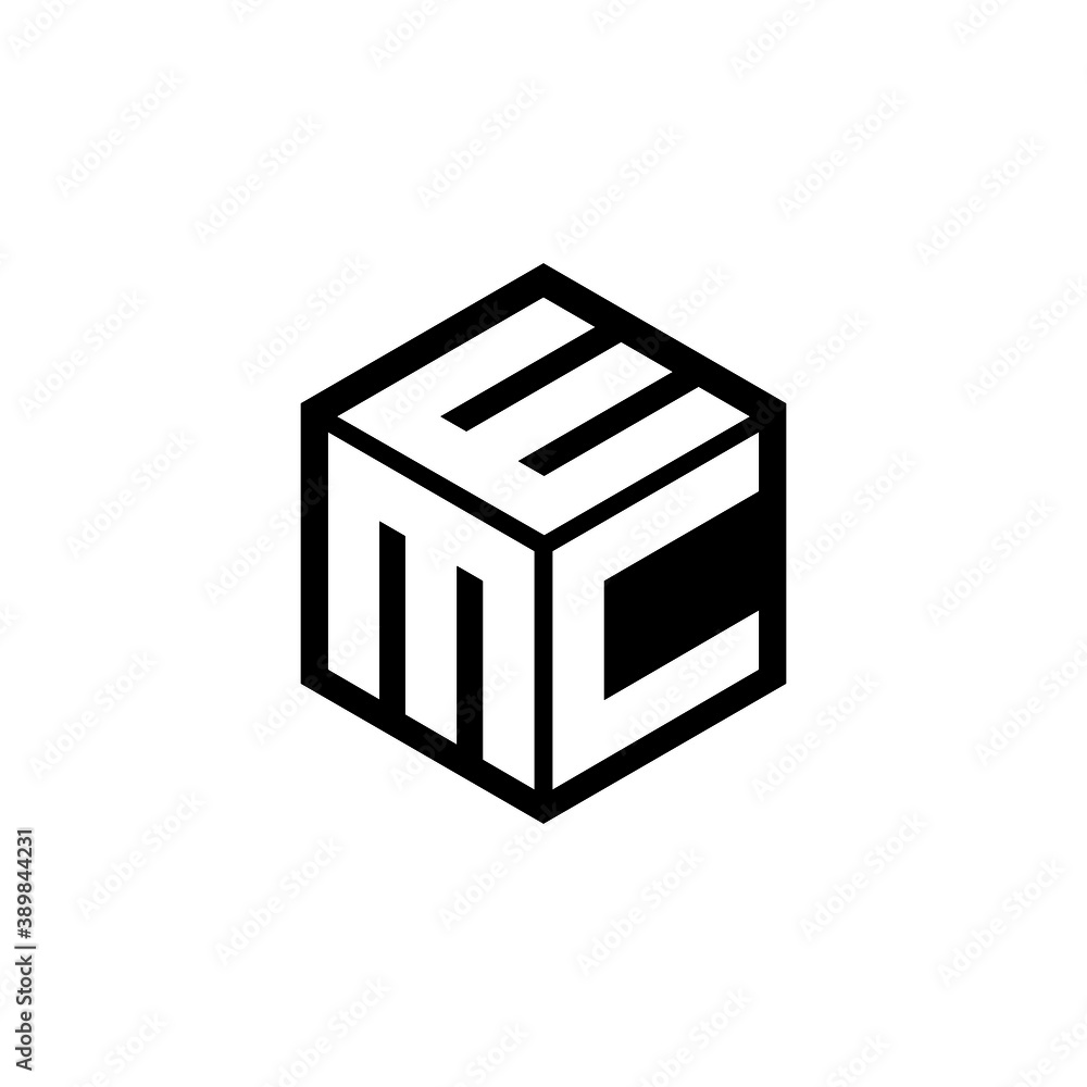 Lettering Mce MCE letter logo design with white background in illustrator, cube logo ...