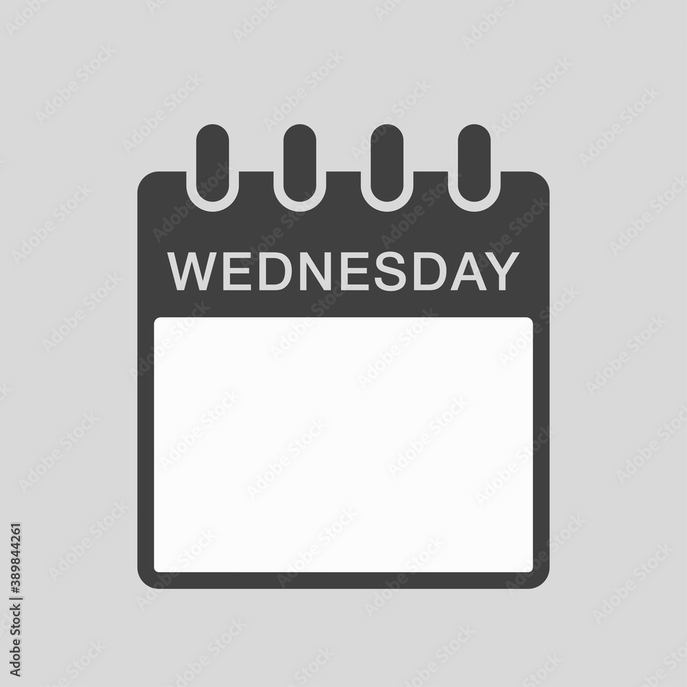 Vector icon calendar, days of the week Wednesday Vector icon calendar, days of the week Wednesday