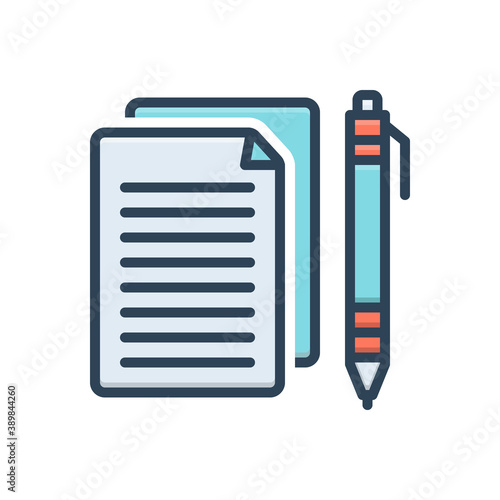 Color illustration icon for essay