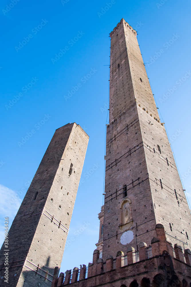 The two leaning towers in Bologna