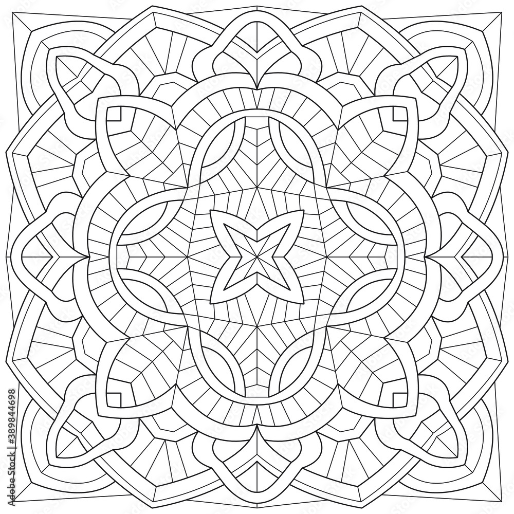 Fototapeta premium Patterns black and white illustration for coloring