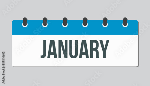 Vector icon day calendar, winter month January
