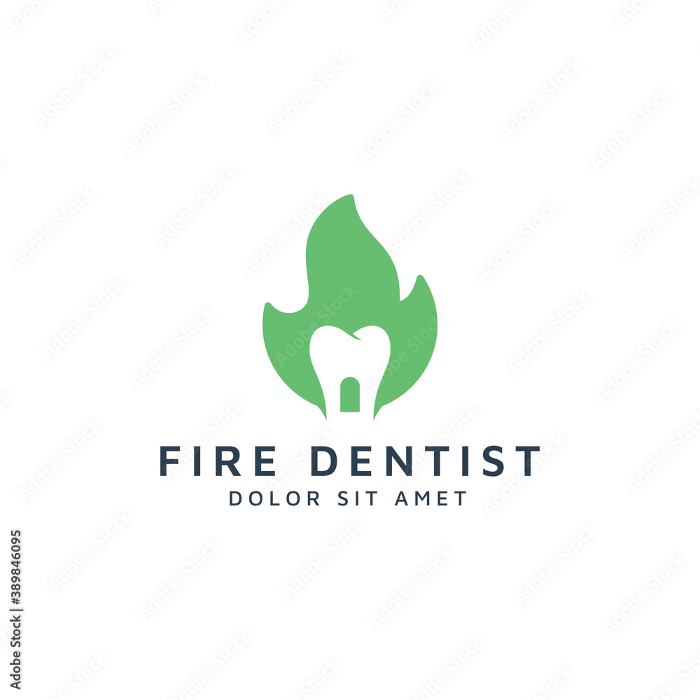 fire dentist negative space logo design fire dentist negative space logo design