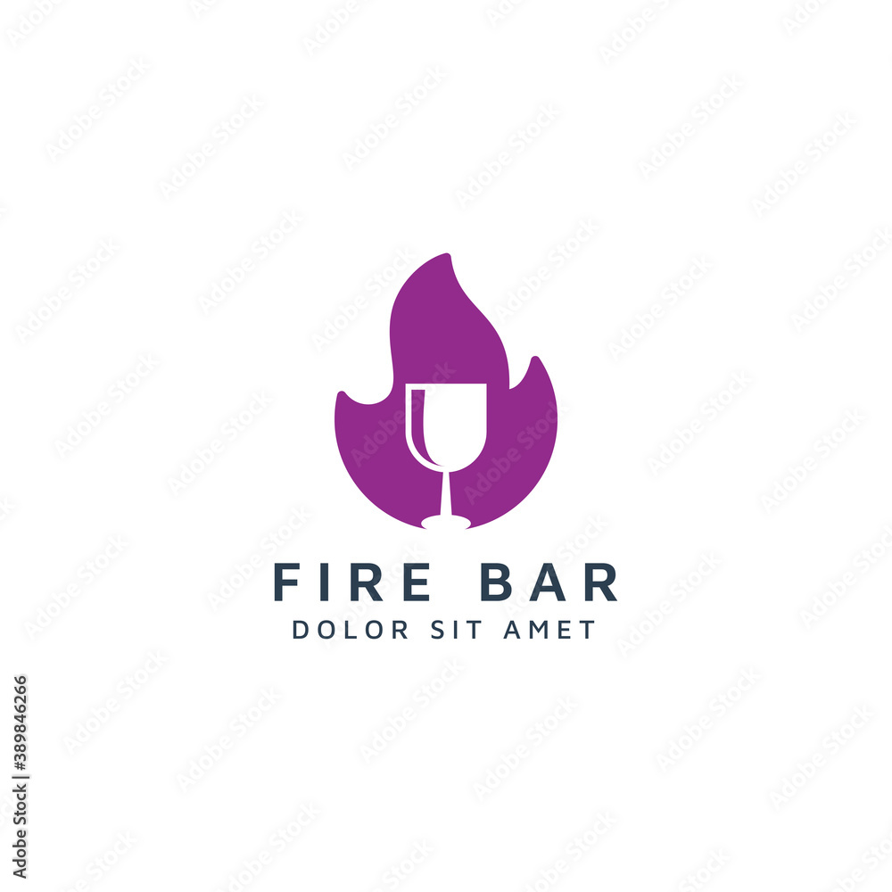 fire and bar negative space logo design fire and bar negative space logo design