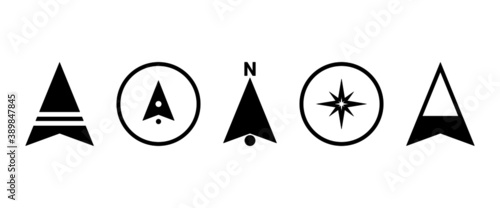 North symbol vector set. Compass direction icon