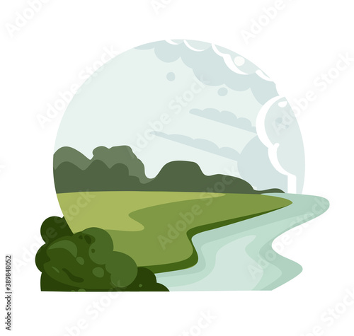 Landscape logo. Valley River icon