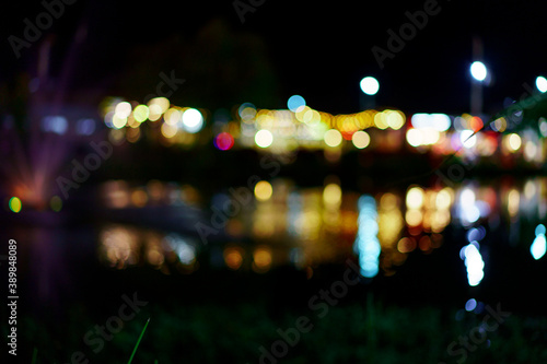 Bokeh background from the lights in the night market © Toon Photo Memory