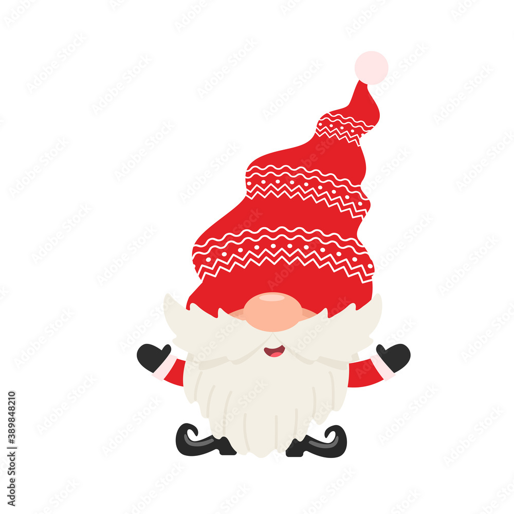 Dwarf gnomes wear red dresses and hats celebrating Christmas in winter. Dwarf gnomes wear red dresses and hats celebrating Christmas in winter.