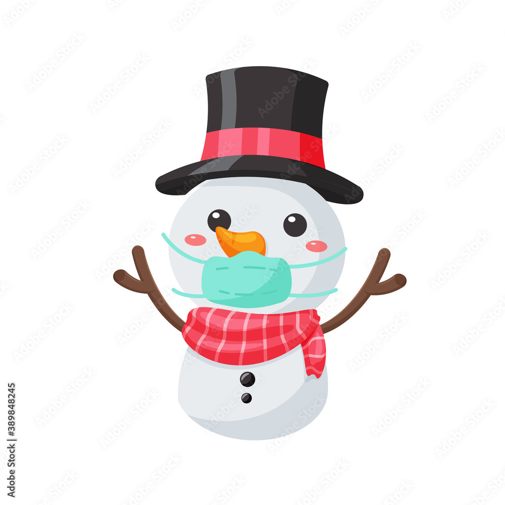 snowman Wear a mask to prevent the coronavirus during Christmas. snowman Wear a mask to prevent the coronavirus during Christmas.
