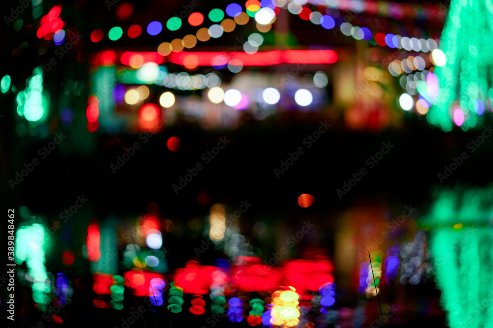 Bokeh background from the lights in the night market