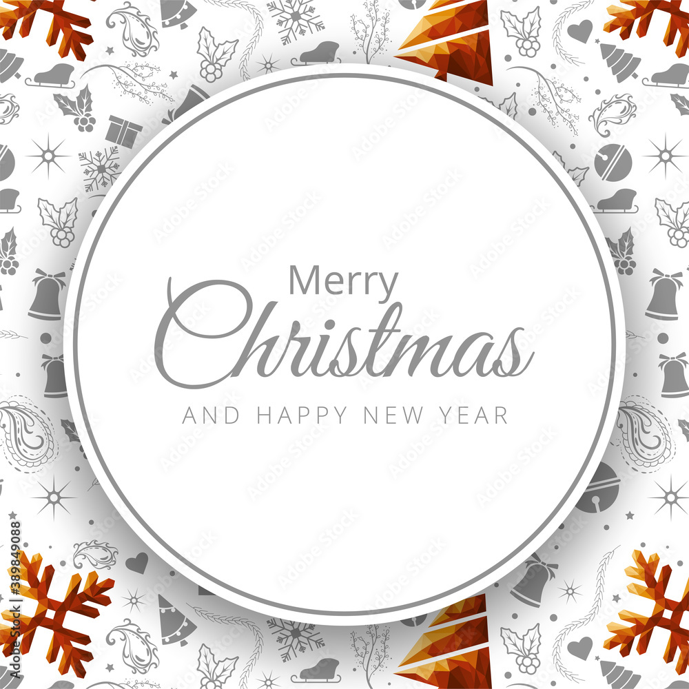 Merry Christmas and New Year luxury holiday greeting card