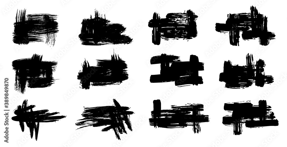 Vector brush stroke. Grunge paint stripes. Black isolated paintbrush collection. Modern textured shapes. Dry border in black color. Grunge distress texture. Vector brush stroke. Grunge paint stripes. Black isolated paintbrush collection. Modern textured shapes. Dry border in black color. Grunge distress texture.