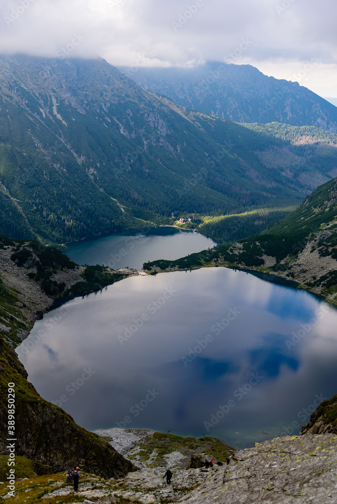 Czarny Staw pod Rysami (Black Lake below Mount Rysy) is a mountain lake on the Polish side of Mount Rysy in the Tatra mountains. At 1,583 m above sea level, it overlooks the nearby lake of Morskie Oko