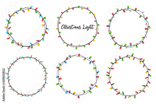 Christmas light bulbs. Colorful light bulbs for Christmas decoration. Isolated on white background.