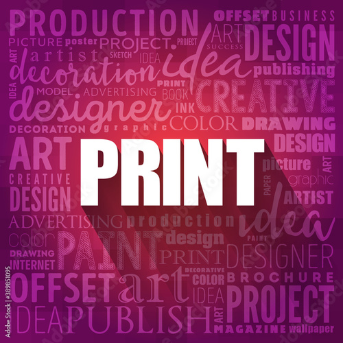 PRINT word cloud, creative business concept background