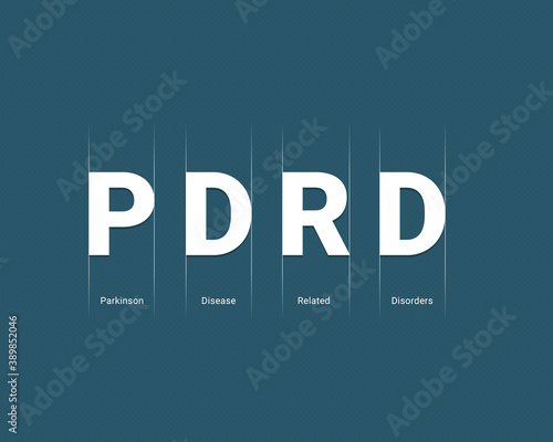 PDRD - Parkinson Disease and Related Disorders
acronym, modern and minimalist concept background
