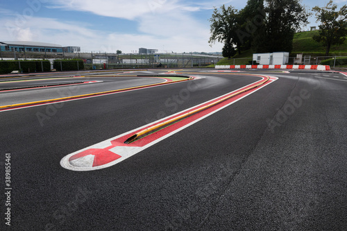Motor sport game circuit for models racing track turn and curb © fabioderby