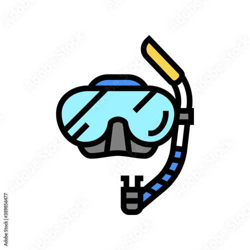 mask and snokler color icon vector. mask and snokler sign. isolated symbol illustration