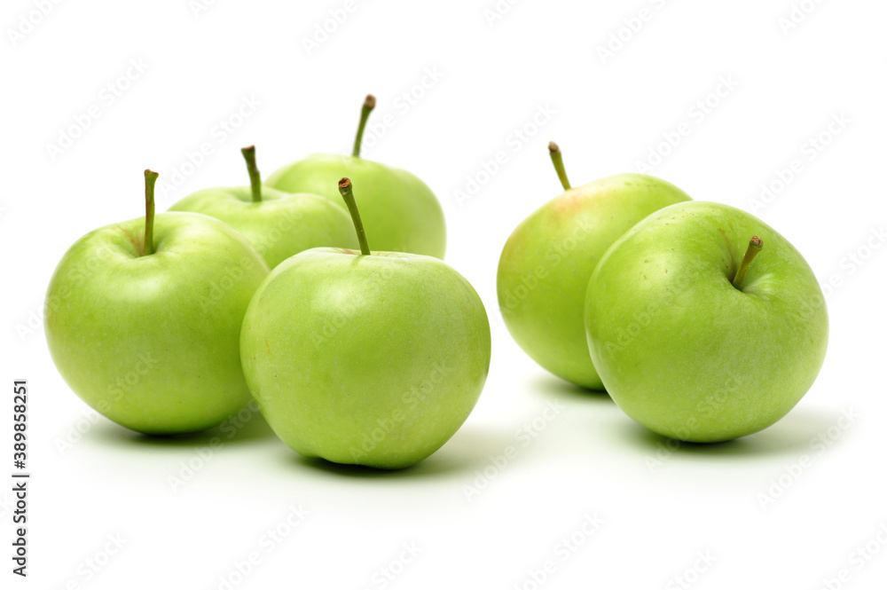 Green apples isolated on white background Green apples isolated on white background
