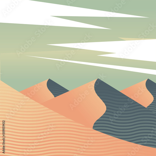 beautiful desert landcape panorama scene