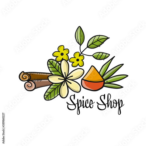 Design background for spice shop