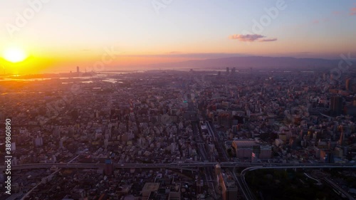 Wallpaper Mural 大阪 タイムラプス　2020年10月　日没から夜景　長時間撮影　躍動する大都会 Torontodigital.ca