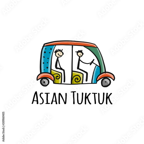 Tuk Tuk, hand draw sketch vector for your design