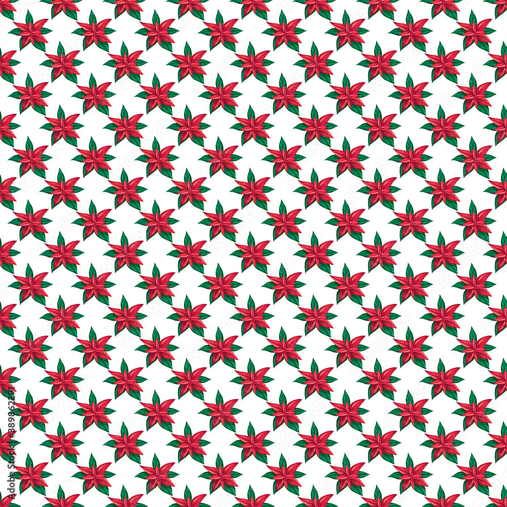 .poinsettia seamless pattern. Christmas watercolor pattern .poinsettia seamless pattern. Christmas watercolor pattern