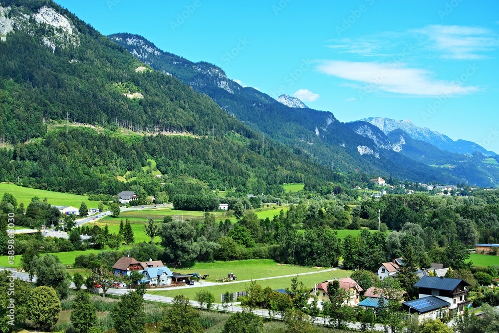 Austrian Alps-outlook on the Stainach castle