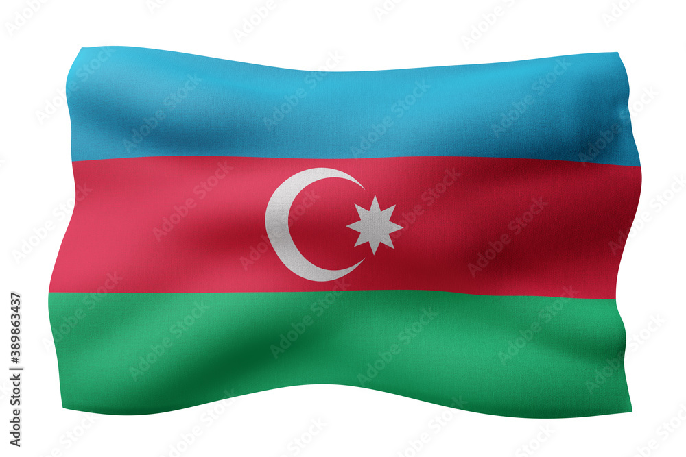 Fototapeta premium Azerbaijan 3d flag