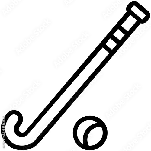 
A ball and a hockey representing national game of  Pakistan 
