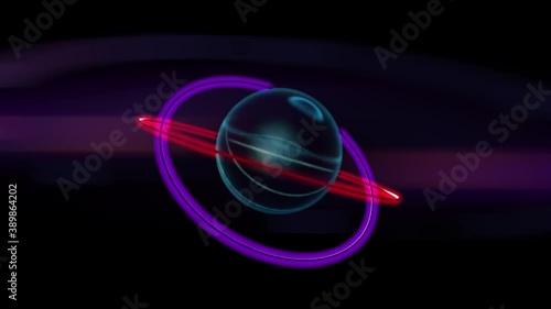abstract violet fire rings motion loop animated motion background