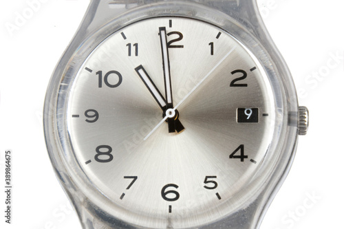 Clock, macro shootingon white background
