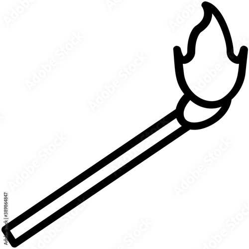 
A  small stick with fire to burn stove or burn any stuff symbolizing matchstick 
