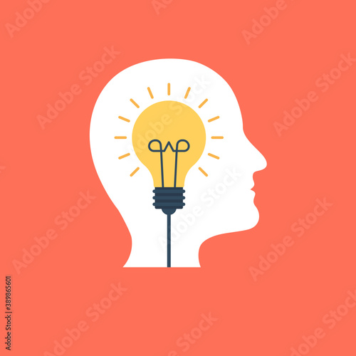 
An icon showing brain and light representing  cognitive training of brain.
