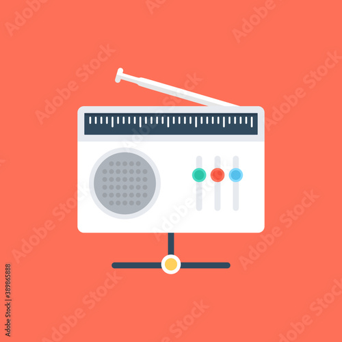 
A simple flat icon design of online radio transmission
