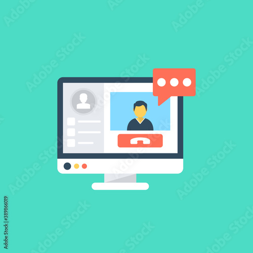 
Two persons with chat bubbles are talking or discussing 
