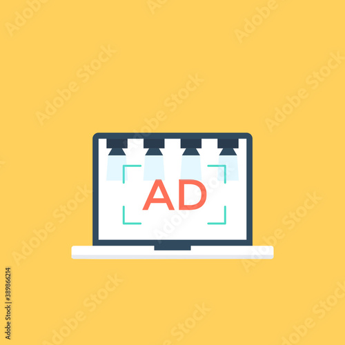 
A simple flat icon design of an ad billboard
 photo