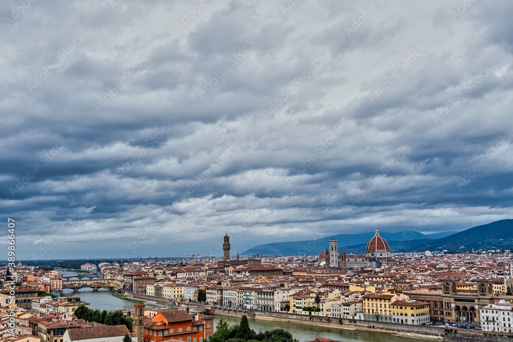Clouds Over Florence Italy Cityscape