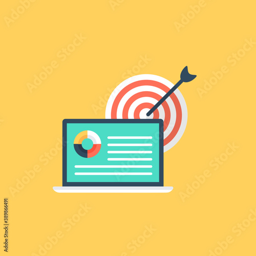 
Screen and bullseye target showing the process of using controlled experimentation to improve a website’s ability to drive business goals 
