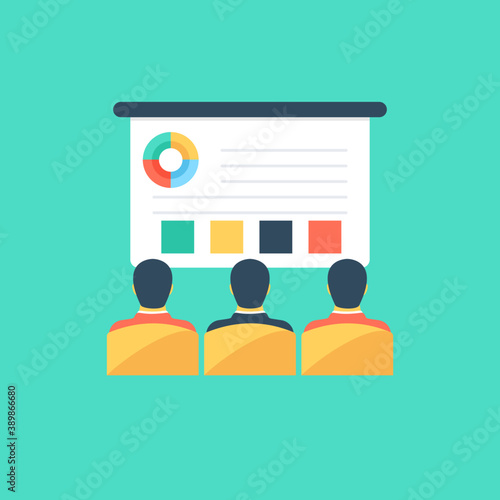 
People in front of presentation representing business presentation 
