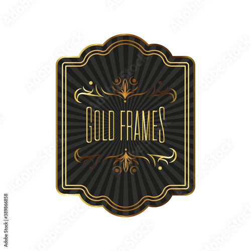 elegant golden frame with lettering