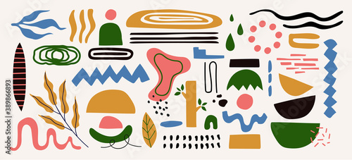 Modern abstract elements set, minimal design, vector illustration.