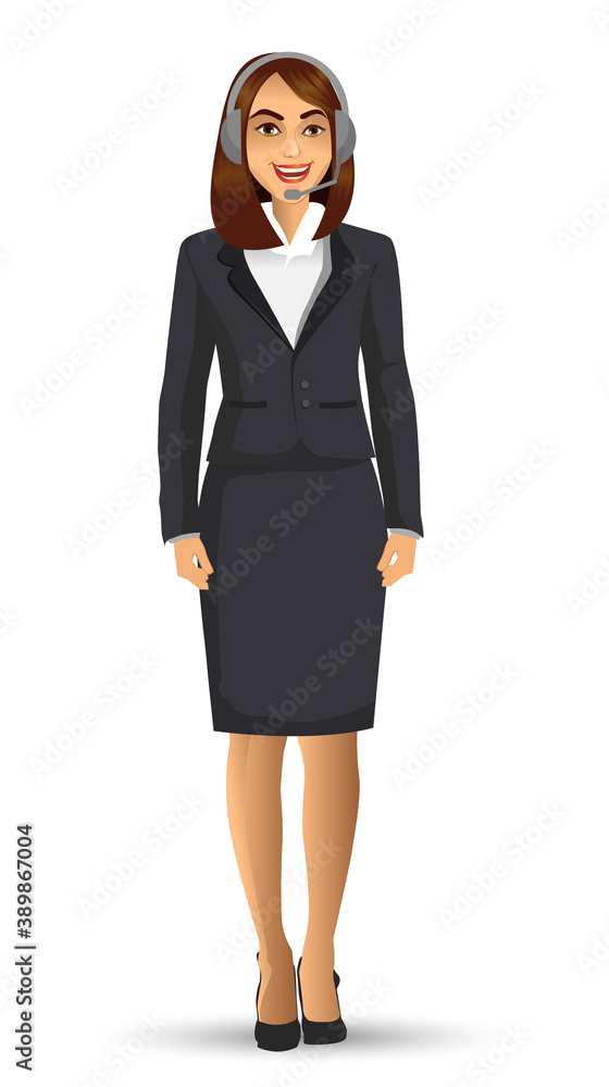 female call center avatar, woman wearing headsets of client services and communication, vector illustration. female call center avatar, woman wearing headsets of client services and communication, vector illustration.