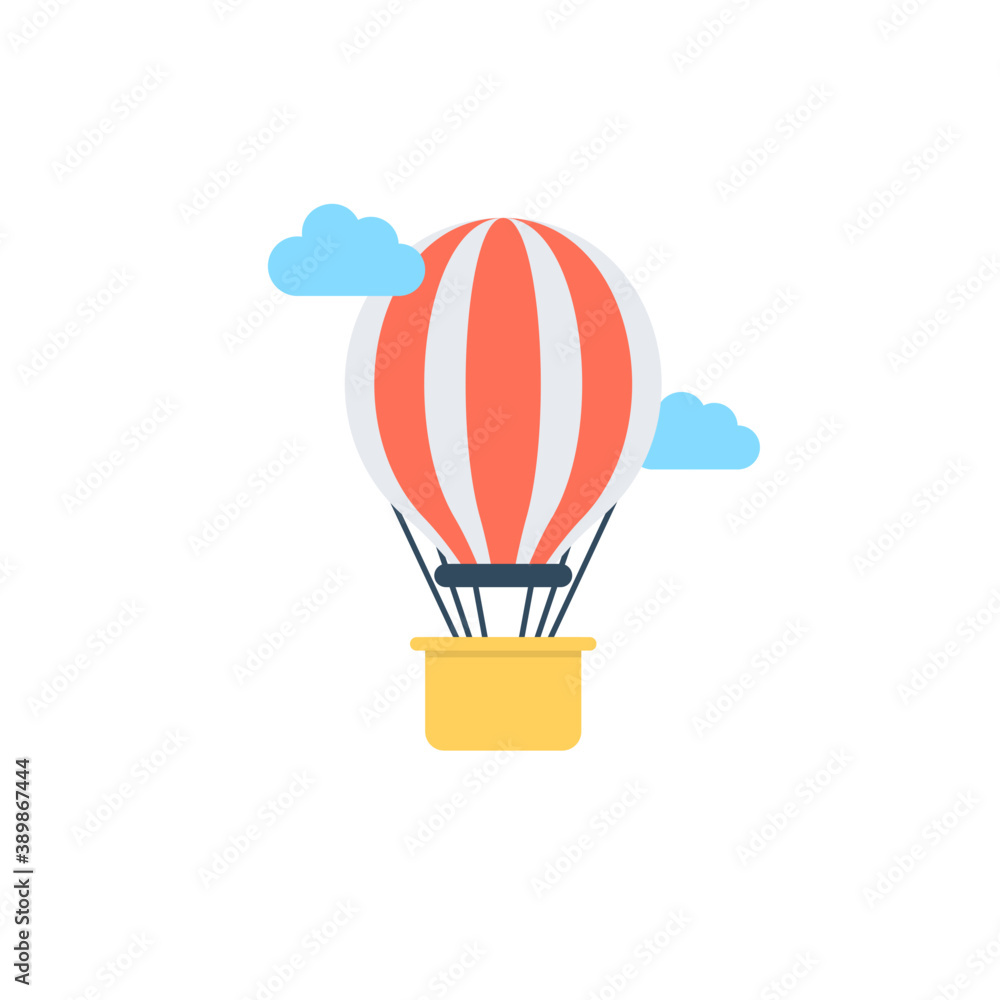 Hot air balloon in the sky with clouds, discovery or adventure
Hot air balloon in the sky with clouds, discovery or adventure