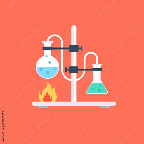  Chemical flask icon design for laboratory research or lab experiment 