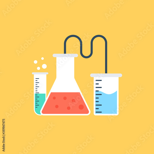 
Chemical flask icon design for laboratory research or lab experiment
