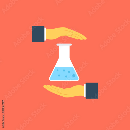 
Chemical flask icon design for laboratory research or lab experiment
