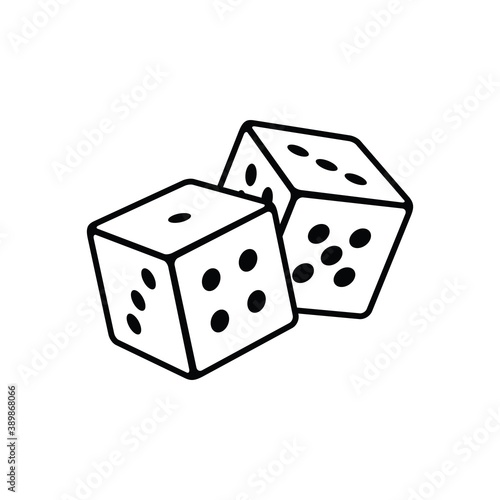 Pair of dice to gamble  icon, gambling icon for casino apps and websites, vector illustration